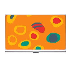 Orange Abstraction Business Card Holders by Valentinaart