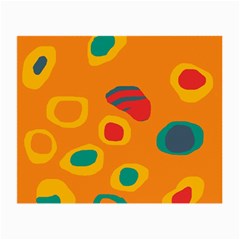 Orange Abstraction Small Glasses Cloth (2-side) by Valentinaart