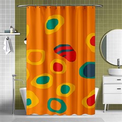 Orange Abstraction Shower Curtain 48  X 72  (small)  by Valentinaart