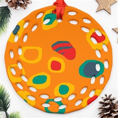 Orange Abstraction Ornament (round Filigree) 