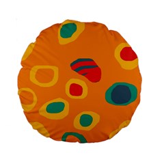 Orange Abstraction Standard 15  Premium Round Cushions by Valentinaart