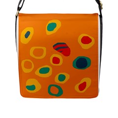 Orange Abstraction Flap Messenger Bag (l)  by Valentinaart