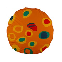 Orange Abstraction Standard 15  Premium Flano Round Cushions by Valentinaart