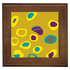 Yellow Abstraction Framed Tiles by Valentinaart