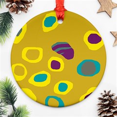 Yellow Abstraction Ornament (round)  by Valentinaart