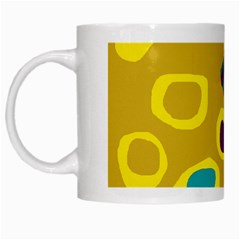 Yellow Abstraction White Mugs by Valentinaart