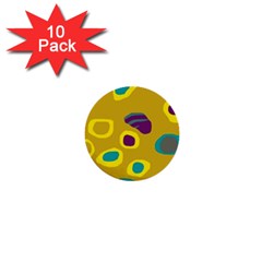 Yellow Abstraction 1  Mini Buttons (10 Pack)  by Valentinaart