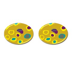 Yellow Abstraction Cufflinks (oval) by Valentinaart