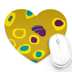 Yellow Abstraction Heart Mousepads by Valentinaart