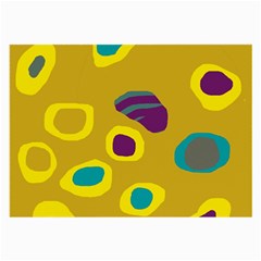 Yellow Abstraction Large Glasses Cloth (2-side) by Valentinaart