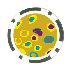 Yellow Abstraction Poker Chip Card Guards by Valentinaart