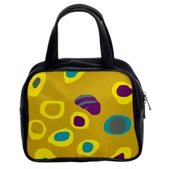 Yellow Abstraction Classic Handbags (2 Sides) by Valentinaart