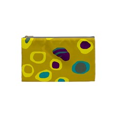 Yellow Abstraction Cosmetic Bag (small)  by Valentinaart