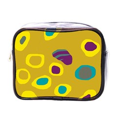 Yellow Abstraction Mini Toiletries Bags by Valentinaart