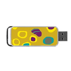 Yellow Abstraction Portable Usb Flash (one Side) by Valentinaart