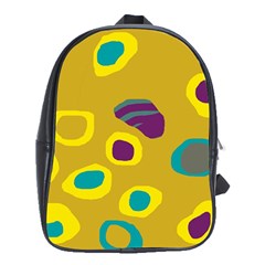 Yellow Abstraction School Bags (xl)  by Valentinaart