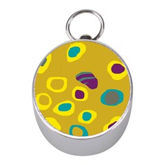 Yellow Abstraction Mini Silver Compasses by Valentinaart