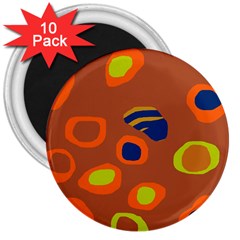 Orange Abstraction 3  Magnets (10 Pack)  by Valentinaart