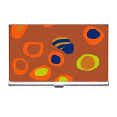 Orange Abstraction Business Card Holders by Valentinaart