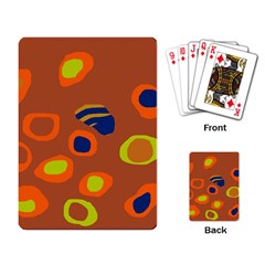 Orange Abstraction Playing Card by Valentinaart