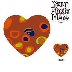 Orange Abstraction Multi-purpose Cards (heart)  by Valentinaart