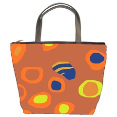 Orange Abstraction Bucket Bags by Valentinaart