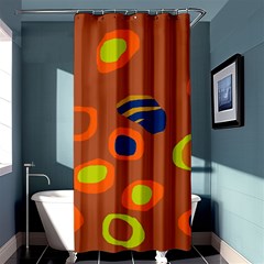 Orange Abstraction Shower Curtain 36  X 72  (stall)  by Valentinaart