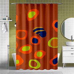 Orange Abstraction Shower Curtain 48  X 72  (small)  by Valentinaart