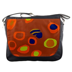 Orange Abstraction Messenger Bags by Valentinaart