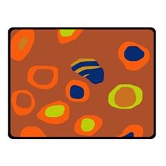 Orange Abstraction Double Sided Fleece Blanket (small)  by Valentinaart