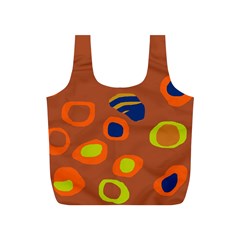 Orange Abstraction Full Print Recycle Bags (s)  by Valentinaart