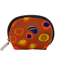 Orange Abstraction Accessory Pouches (small)  by Valentinaart