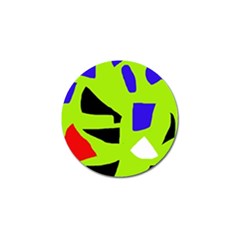 Green Abstraction Golf Ball Marker