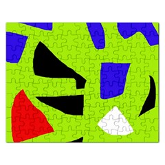 Green Abstraction Rectangular Jigsaw Puzzl by Valentinaart