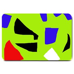 Green Abstraction Large Doormat  by Valentinaart