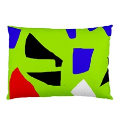 Green Abstraction Pillow Case by Valentinaart