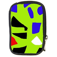 Green Abstraction Compact Camera Cases by Valentinaart