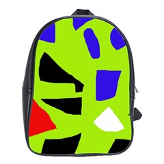 Green Abstraction School Bags(large)  by Valentinaart