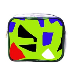 Green Abstraction Mini Toiletries Bags by Valentinaart