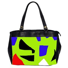 Green Abstraction Office Handbags (2 Sides)  by Valentinaart