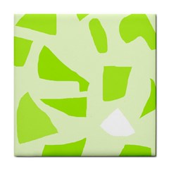 Green Abstract Design Tile Coasters by Valentinaart