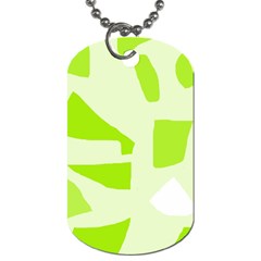 Green Abstract Design Dog Tag (one Side) by Valentinaart