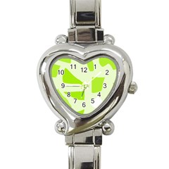 Green Abstract Design Heart Italian Charm Watch by Valentinaart