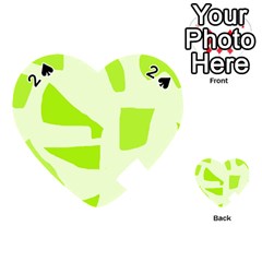 Green Abstract Design Playing Cards 54 (heart)  by Valentinaart