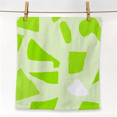 Green Abstract Design Face Towel by Valentinaart