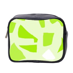 Green Abstract Design Mini Toiletries Bag 2-side by Valentinaart