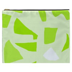 Green Abstract Design Cosmetic Bag (xxxl)  by Valentinaart