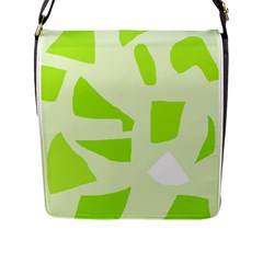 Green Abstract Design Flap Messenger Bag (l)  by Valentinaart