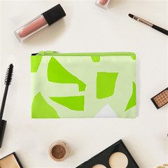 Green Abstract Design Cosmetic Bag (xs) by Valentinaart