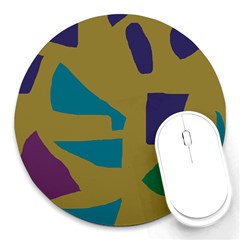 Colorful Abstraction Round Mousepads by Valentinaart